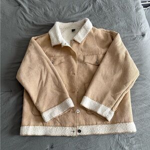 Women’s Tan Sherpa-Lined Corduroy Jacket